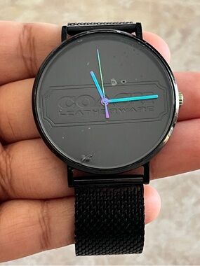 Coach Men's Charles Model Black Color Mesh Stainless Steel Bracelet Watch